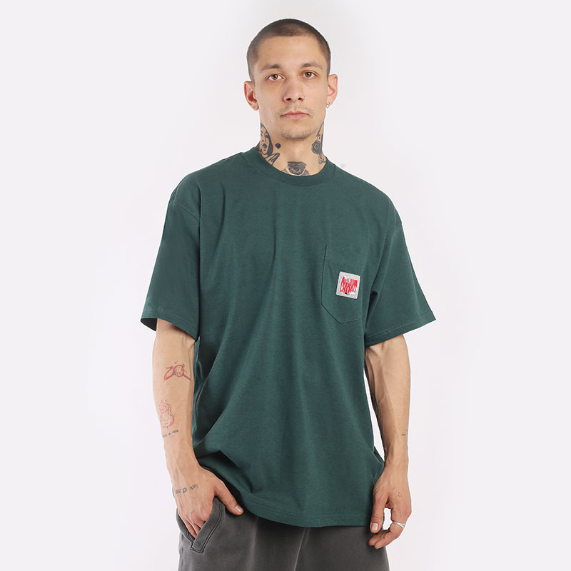 мужская зеленая футболка Carhartt WIP S/S Strretch Pocket T-Shirt I031831-botanic hthr - цена, описание, фото 1